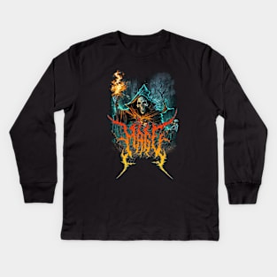 Mage Death Metal design Kids Long Sleeve T-Shirt